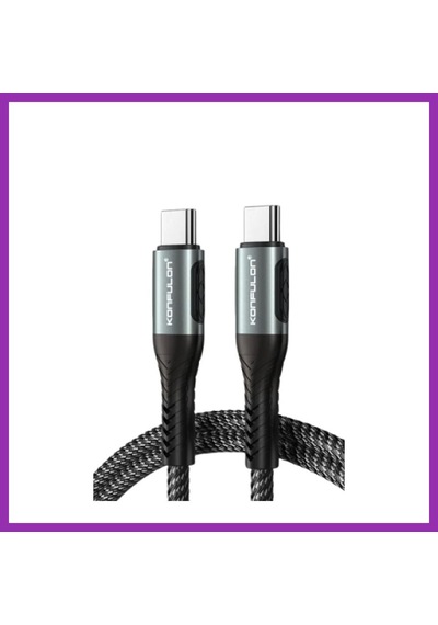 Bezos Konfulon Dc43 Type-c To Type-c 1m Örgü 60w Hızlı Şarj Kablo - Siyah Bty
