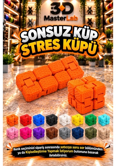 Sonsuz Küp Stres Küpü Renkli Küp - Petek Desenli