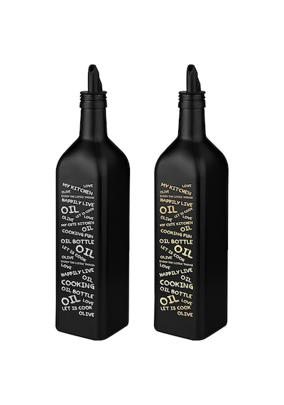 Selka Home - Marasca Baskılı Yazılı Yağdanlık 500 Ml Gold