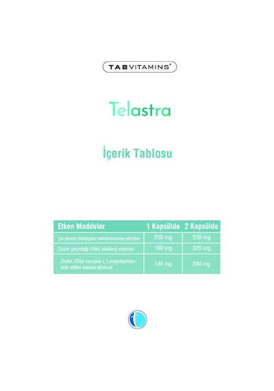 Tabvitamins Telastra 30 Kapsül