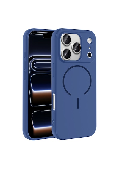 Zore Apple iPhone Uyumlu 17 Pro Max Kılıf M-safe Şarj Özellikli Zore Meta Kapak - Lacivert