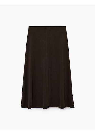 Koton Modal Kumaş Midi Etek Kahverengi 6sak10151ek Kahve