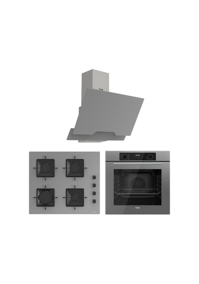 Ferre Flowart Ventora Pro Gri 3'lü  QBL63CPR-SS208-D065 Ankastre Set