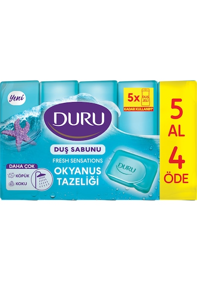 Duru Fresh Sensations Okyanus Esintisi Duş Sabunu 5 X 150 G 4 Adet Diğer