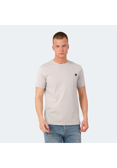 Slazenger VESELA Erkek Cepli Taş Gri Tişört
