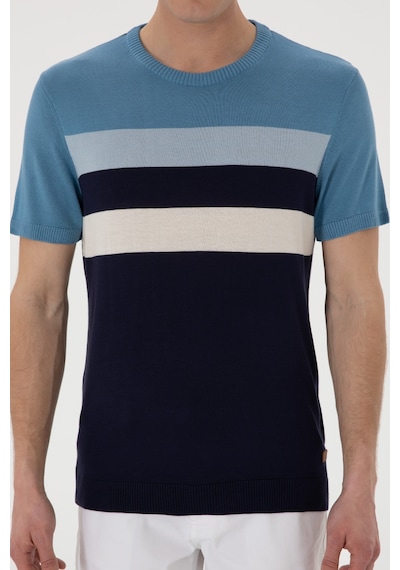 U.S. Polo Assn. Erkek Slim Fit Bisiklet Yaka Lacivert Tişört 50306459-VR033