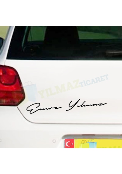 Kişiye Size Özel İsim İmzası Ad Soyad Oto Sticker Araba Motosiklet Etiket 2 Adet