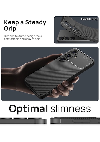 Samsung Galaxy S25 Plus Uyumlu Kılıf Kamera Korumalı Karbon Silikon Kap