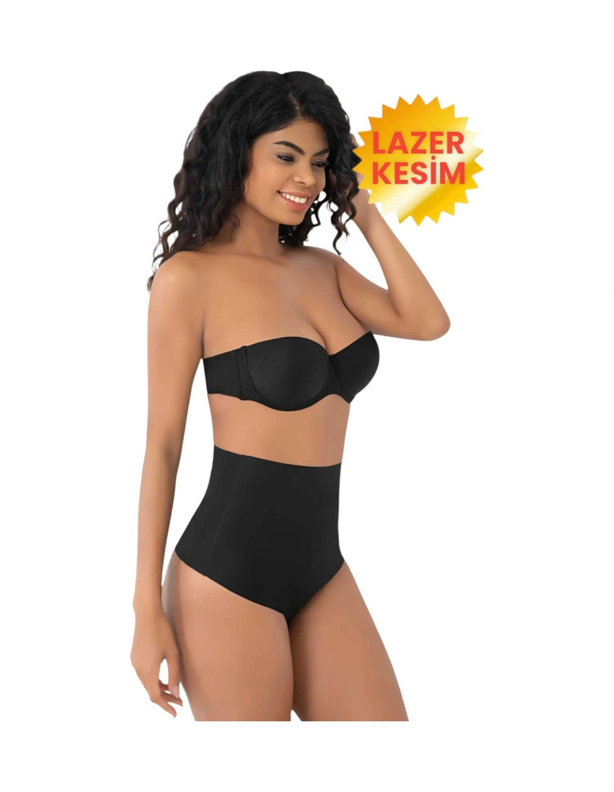 Tezzgelsin Kadın Lazer Kesim Ve Toparlayıcı String Korse 3'lü Set Siyah