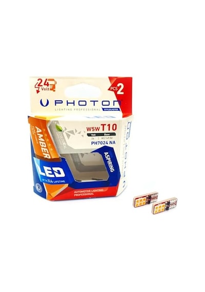Ampul T10 W5w 24v 6+6 Amber Led Pht Ph7024 Na