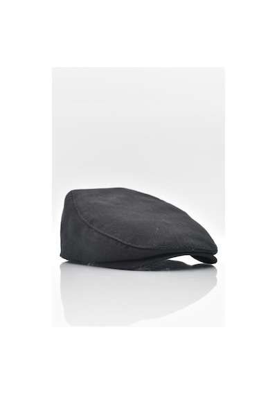 Külah Erkek Düz Pamuklu Siyah Flat Cap Kasket