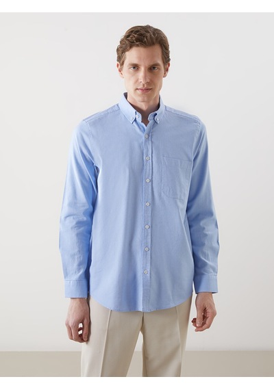 Lcwaıkıkı Classic Mavi Regular Fit Uzun Kollu Oxford Erkek Gömlek