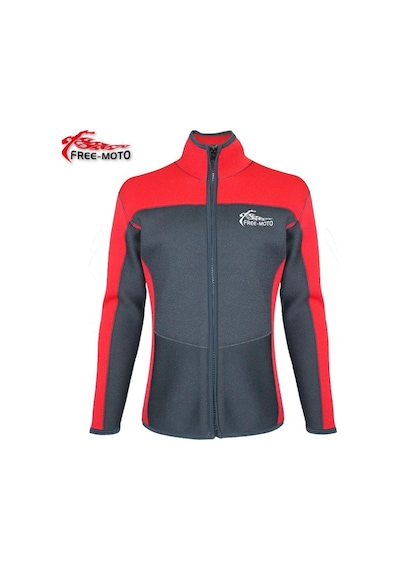 Free - Moto Free-Moto Motorsikletçi Neopren Kırmızı Polo Mont