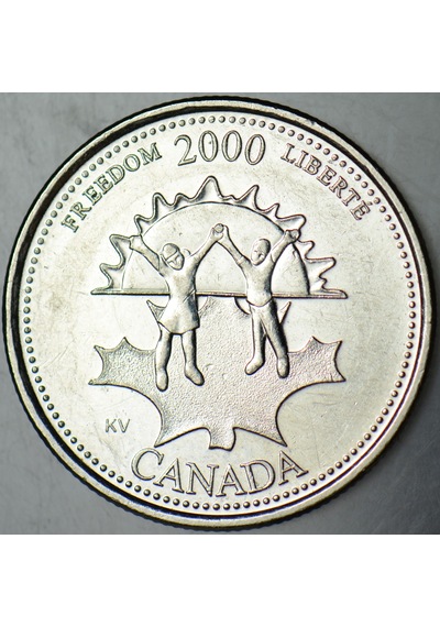 Kanada 25 Cent 2000 Hatıra-özgürlük-üçüncü Milenyuma Giriş.