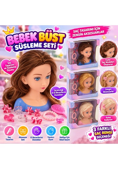 Trendexa 1377 K.bust Oyuncak Bebek Büst Süsleme Adet Fiyatıdır Mac Standart