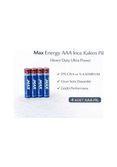 Northcity Max Energy Aaa İnce Kalem Pil 1.5v R03 Heavy Duty Ultra Power 4'lü Paket