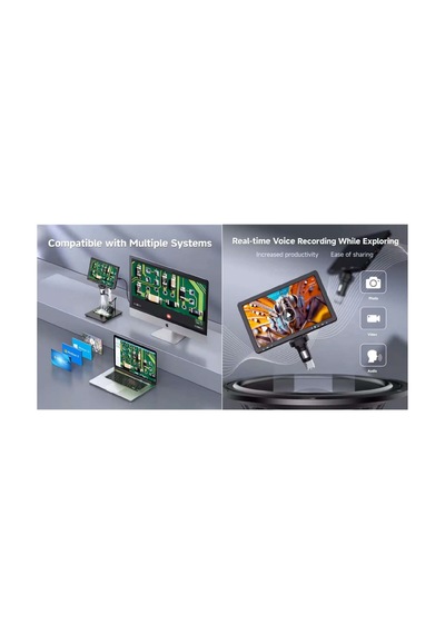 Dm12 10.1'' Ips Ekranlı Dijital Video 3d Mikroskop 2000x