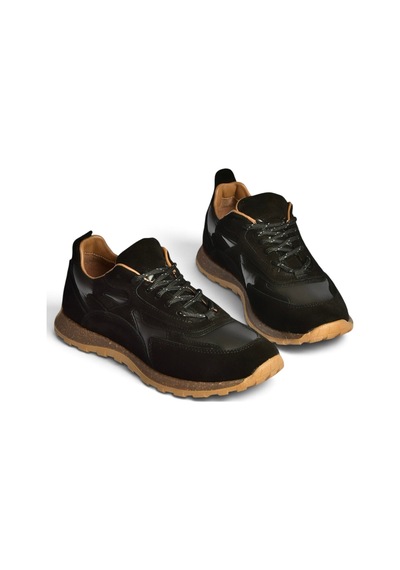 Fox Shoes Z312507561 Siyah Hakiki Deri Süet Kadın Spor Ayakkabı Sneakers