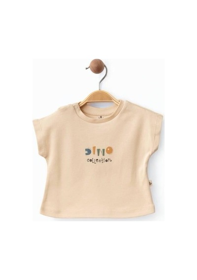 Zekids Erkek Bebek Kapüşonlu Dinazor Baskılı 3lü Eşofman Takım-15469 Kahverengi