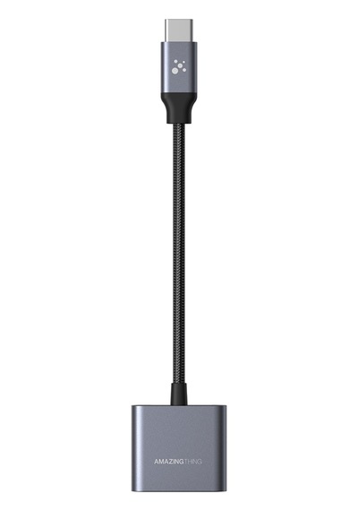 Amazingthing Thunder Pro 2in1 Type-c To 3.5mm Hi-fi Aux Çevirici Ses Adaptörü Gri