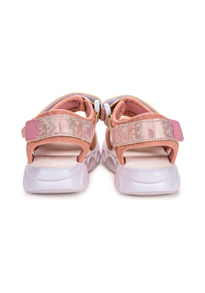 Kiko Kids 133 Hologram Işıklı Kız Çocuk Cırtlı Sandalet Ayakkabı Beyaz