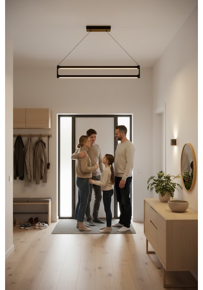 Orion Silver Lineer Led Sarkıt Avize Kumandalı Dim Edilebilir Aşağı Işık Doğal Işık