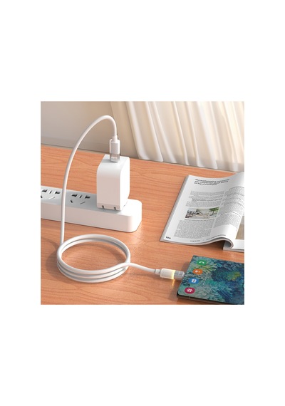 Type C Hızlı Şarj Kablosu Type-c To Type-c, 60w, 480 Mbps, 1.2m, Pd, Led Işıklı Beyaz