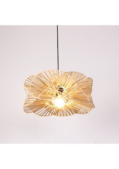 Oklid Doğal Rattan 18x42 Cm Aydınlatma Bej