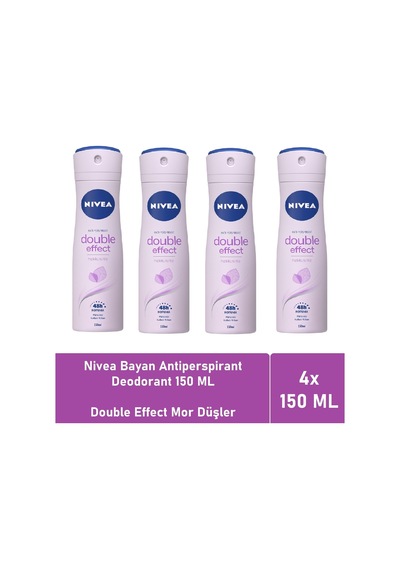 Nivea Double Effect Mor Düşler Kadın Sprey Deodorat 4 x 150 ML