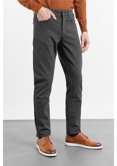 İmza Antrasit 5 Cep Düz Paça Gabardin Slim Fit Pamuklu Pantolon 1003260318