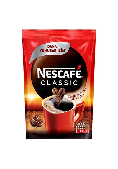 Nescafe Classic Çözülebilir Kahve Eko Poşet 200 G - %100 Doğal Robusta Tarı Çekirdek Kahve