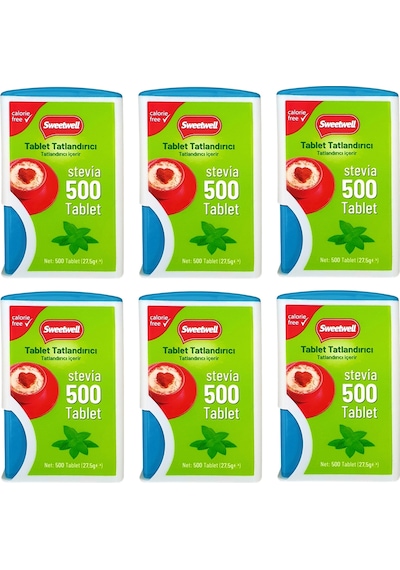 Sweetwell Stevia Tablet Tatlandırıcı 500 Tablet x 6 Adet