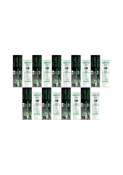Agarta Doğal Diş Macunu 100ml Aktif Karbonlu 9 Lu Set Beyazlık