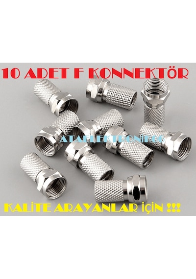 Metal 10 Adet Karasal Uydu Anten Kablo Ucu Konnektör F Jak Uç