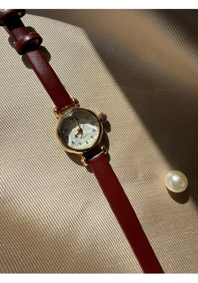 Retro Minimal Deri Kordon Vintage Kadın Kol Saati Altın