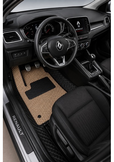 Renault Siyah 8d Deri Tam Kaplama Havuzlu Oto Paspas + Taba Eva Çift Koruma Seti