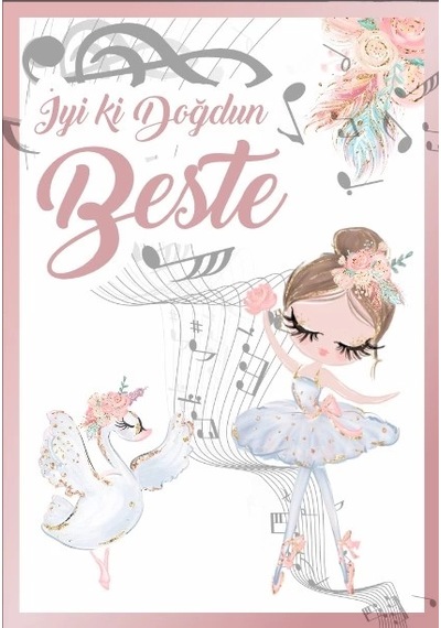 Baerin Ve Beste Temalı Doğum Günü Afişi 100x150 Cm