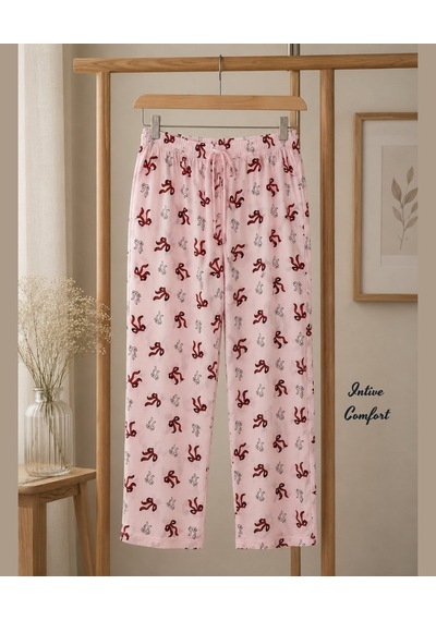Intive Lingerie Intive Comfort Pudra Üzerine Kırmızı/siyah Kurdele Desenli Beli Lastikli Pijama Altı Intive Lingerie Intive Comfort Pudra Üzerine Kırmızı/siyah Kurdele Desenli Beli Lastikli Pijama Altı