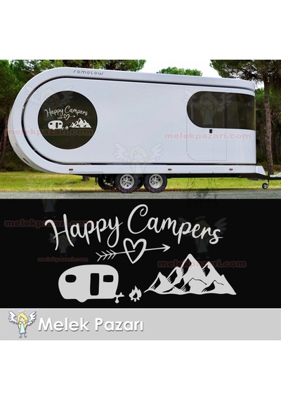 Mutlu Kampçılar Kamp Sticker, Karavan Stickerı