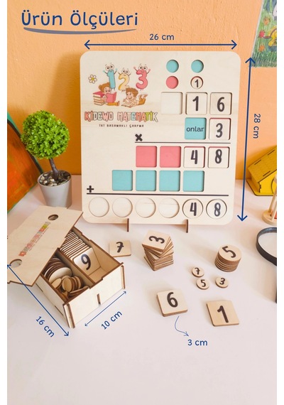 İlkokul Matematik + Eğitici Çarpma İşlemi Ahşap Oyuncak Etkinlik Seti + Kolay Öğrenme Çarpım Bultak