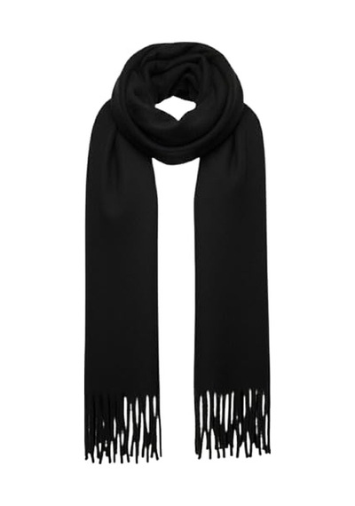 Bermody Puffy Yumuşak Dokulu Kadın Atkı Şal Omuz Şalı 50 X 190 Cm Siyah