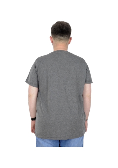 Mode Xl Büyük Beden T-Shirt Bis Yaka Chase 22193 Antramelanj 001