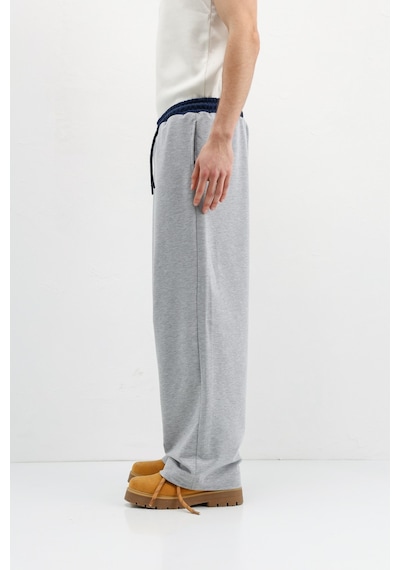Vamos Baggy Fit Eşofman Alt V80-41 Gri Melanj