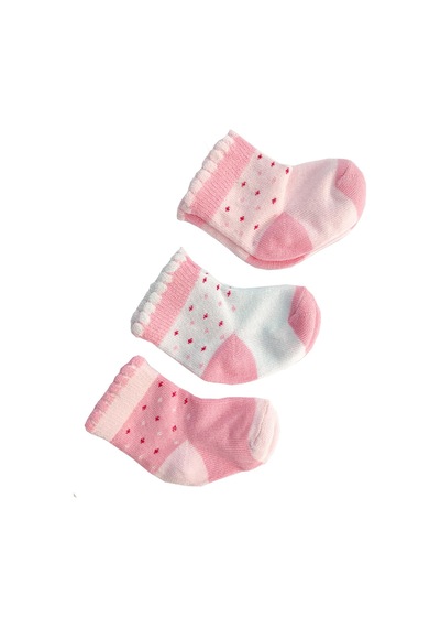 6 Çift Kız Bebek Çorap 0-9 Ay Stl6003 Pembe