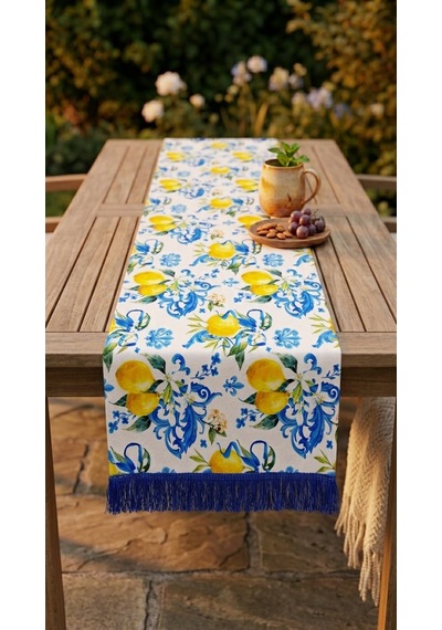 Limoncello Azure Tassel Runner Çok Renkli