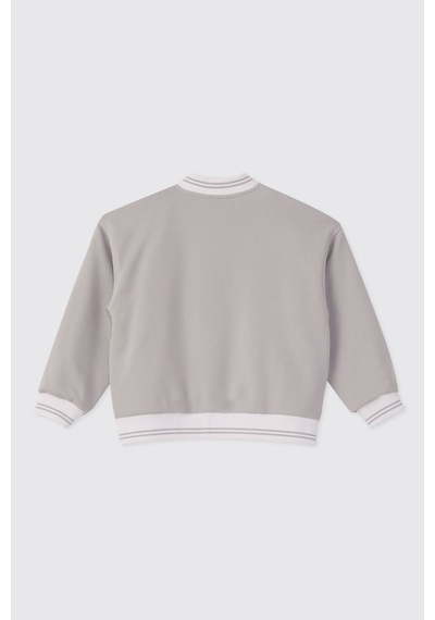 Panço Erkek Çocuk Çıtçıtlı Gri Sweatshirt