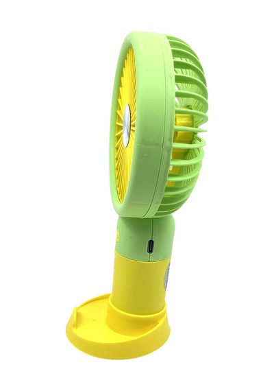 Şarjlı Taşınabilir El Pervanesi Masa Üstü Mini Fan Sarı-yeşil