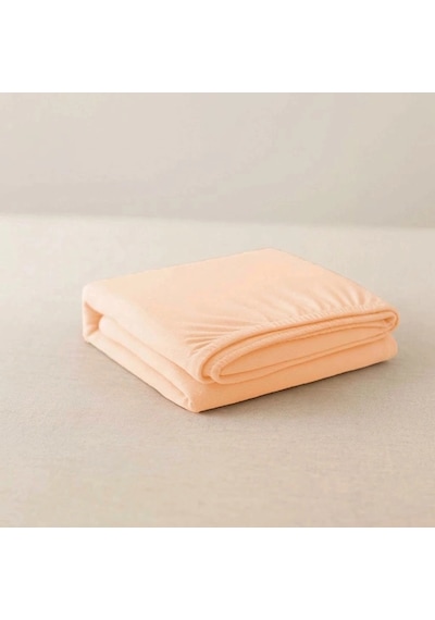 Biçomi Newsheet %100 Pamuklu Kaymayan & Terletmeyen Çift Kişilik Penye Lastikli Çarşaf 180x200 Cm - Somon