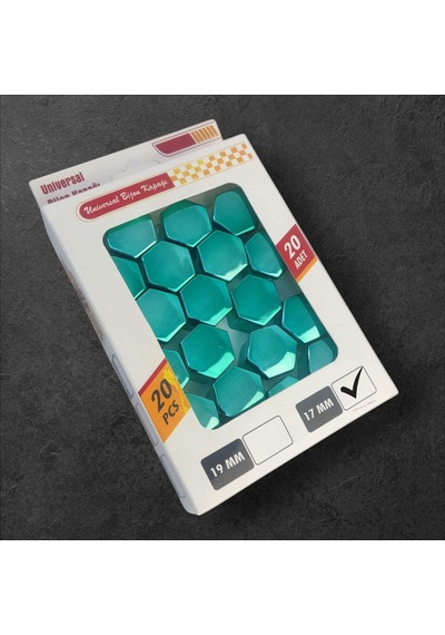 17mm Düz Parlak Yeşil Bijon Kapağı 20li Set+aparat