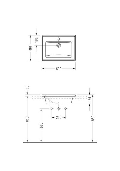 Serel Star 46 x 60 CM Tezgah Etajerli Lavabo 3001T x s110H